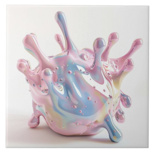 barstende porseleinen lava tegeltje (Voorkant)