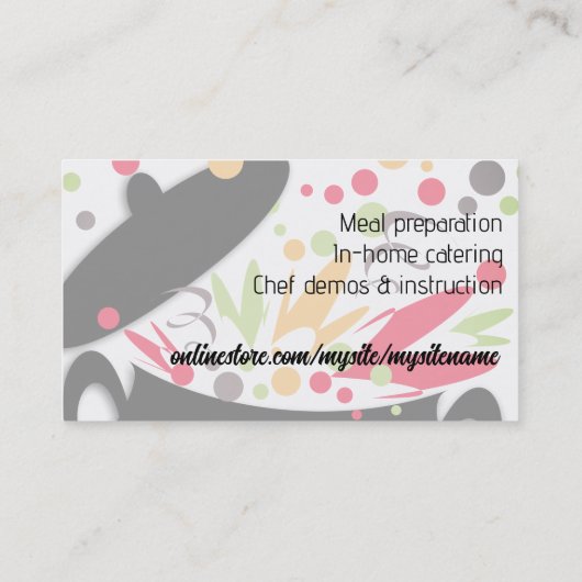 Barstende stoom aroma's chef catering koken visitekaartje (Achterkant)