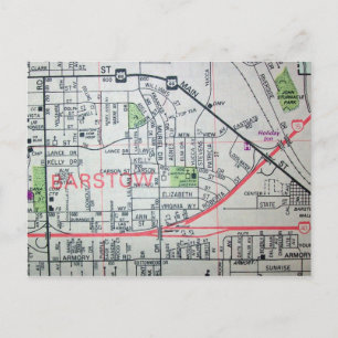 BARSTOW, CA  Map Briefkaart