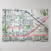 Barstow, CA Map Poster (Voorkant)