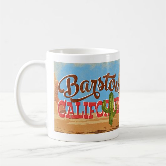 Barstow California Cartoon Desert Retro Travel Koffiemok (Links)