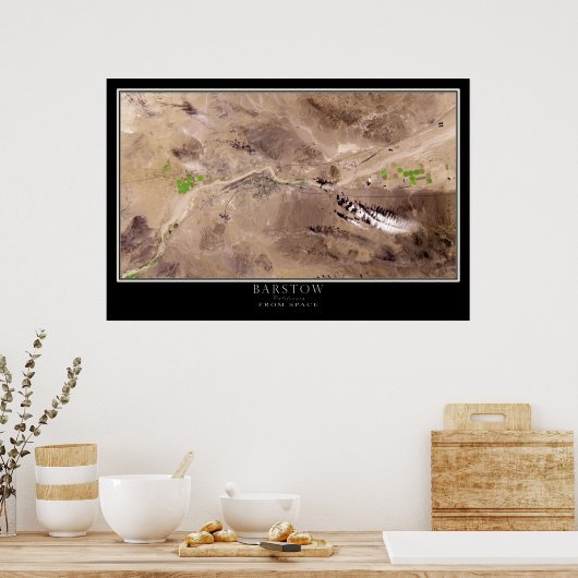 Barstow California van Space Satellite Map Poster (Keuken)