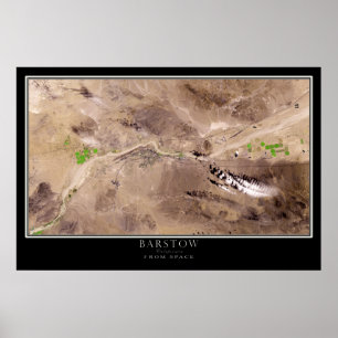 Barstow California van Space Satellite Map Poster