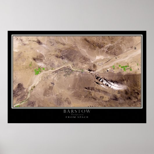 Barstow California van Space Satellite Map Poster (Voorkant)