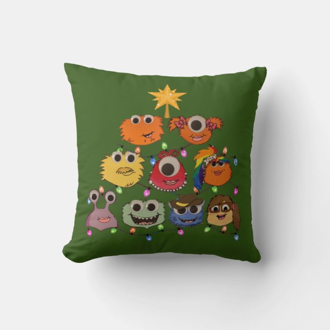 Bart de Art Cart kerstlights Pillow Kussen (Voorkant)
