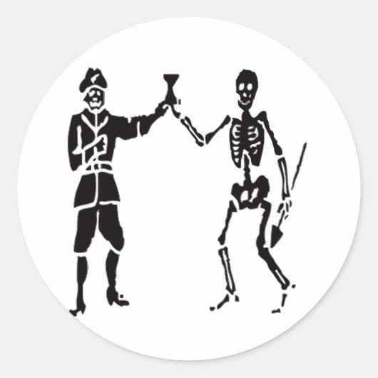 Bart Roberts-Black Ronde Sticker (Voorkant)