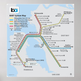 Bart Train Map Poster