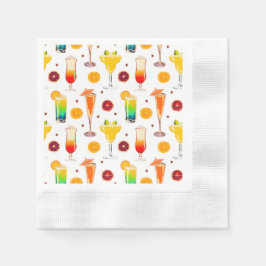 Bartender Alcohol Mixed Drinken Kleurrijke Partij Servet