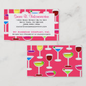 Bartender / Alcoholic Drink Thema - Roze Visitekaartje (Voorkant / Achterkant)