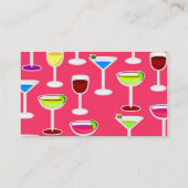 Bartender / Alcoholic Drink Thema - Roze Visitekaartje (Achterkant)