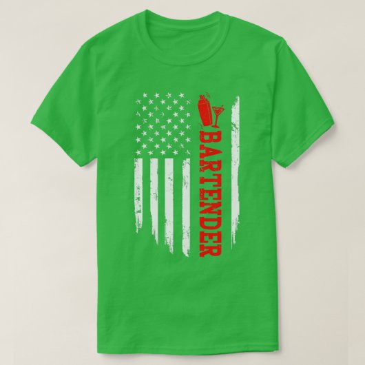 BARTENDER AMERICA FLAG T-SHIRT (Design voorkant)