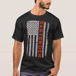 Bartender American Flag 4 juli Gift T-shirt