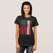 Bartender American Flag Bartending T-shirt (Voorkant volledig)