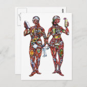 Bartender Anatomy (mannelijk en vrouw) Briefkaart (Voorkant / Achterkant)