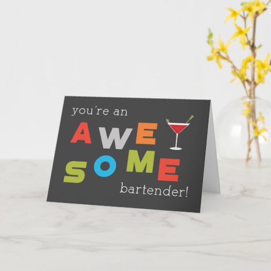 Bartender Appreciation Day Geweldige Kaart (Gele Bloem)