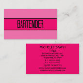 Bartender Baby en Hot Pink Visitekaartje (Voorkant / Achterkant)