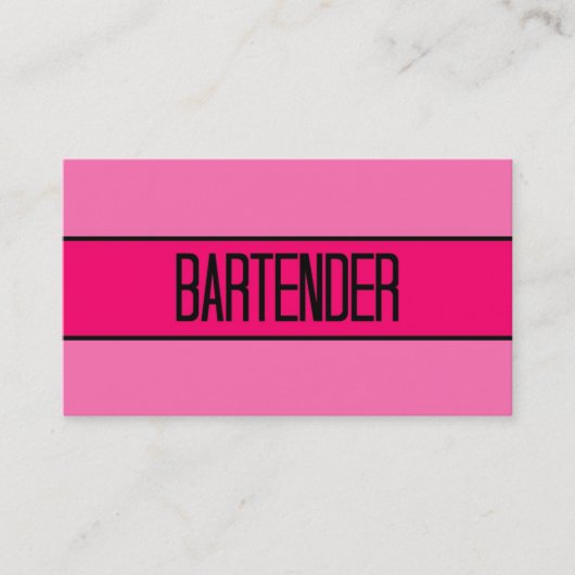 Bartender Baby en Hot Pink Visitekaartje (Voorkant)