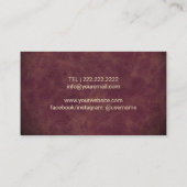 Bartender Bar Club Elegant Leather Sommelier Visitekaartje (Achterkant)