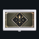 Bartender Bar Club Modern Gold Art Deco Visitekaarthouder<br><div class="desc">Bartender Bar Club Modern Gold Art Deco Business Card Holder.</div>