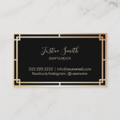Bartender Bar Club Modern Gold Art Deco Visitekaartje (Achterkant)