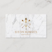Bartender Bar Club Modern White Marble Visitekaartje (Voorkant)