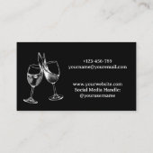 Bartender Bar Club Modern Zwart Visitekaartje (Achterkant)