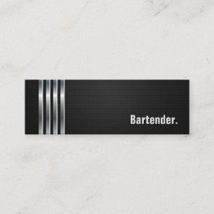 Bartender - Black Silver Stripes Mini Visitekaartje