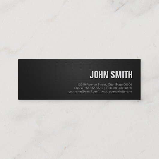 Bartender - Black Silver Stripes Mini Visitekaartje (Achterkant)