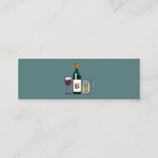 Bartender Blue Mini Visitekaartje (Achterkant)