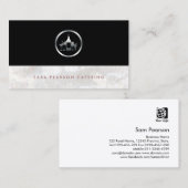 Bartender Bold Zilveren Wijnfles Glazen Icoon Visitekaartje (Voorkant / Achterkant)