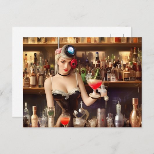  Bartender Briefkaart (Voorkant / Achterkant)