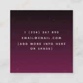 Bartender Burgundy Night Sky Stars Cosmic Galaxy Vierkante Visitekaartje (Achterkant)