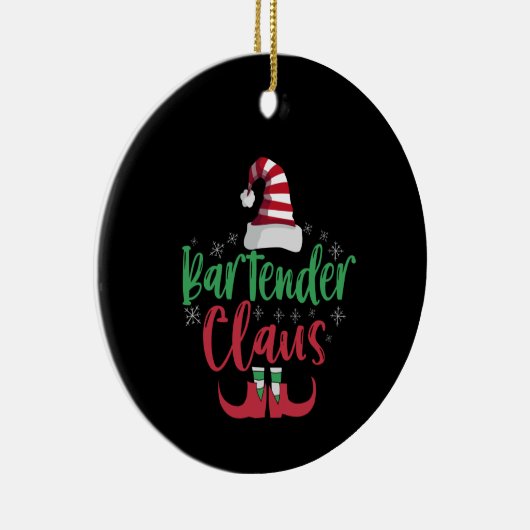Bartender Claus Funny Santa Family Matching Gift Keramisch Ornament (Rechts)
