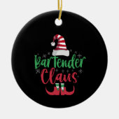 Bartender Claus Funny Santa Family Matching Gift Keramisch Ornament (Voorkant)