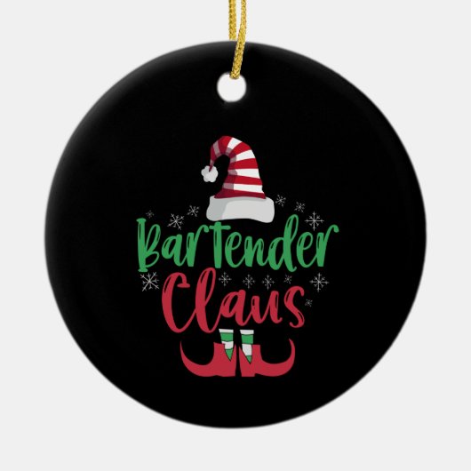 Bartender Claus Funny Santa Family Matching Gift Keramisch Ornament (Voorkant)