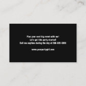 Bartender Cocktail Coordinator Visitekaartje (Achterkant)