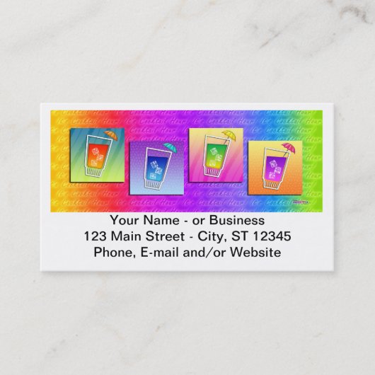 Bartender, Cocktail-Visitekaartje Visitekaartje (Voorkant)