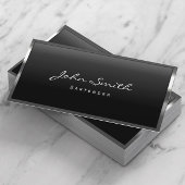 Bartender Cool Metal Border Modern Visitekaartje