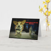 Bartender corgi verjaardagskaart kaart (Gele Bloem)