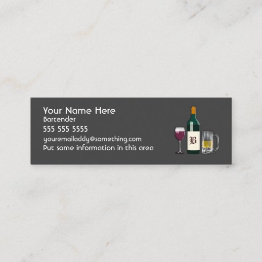 Bartender Dark Mini Visitekaartje (Voorkant)