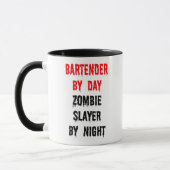 Bartender Day Zombie Slayer bij nacht Mok (Links)