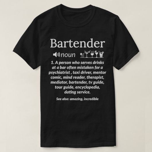 Bartender Definition Gift T-shirt (Design voorkant)