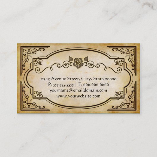 Bartender - Elegant Antiek Visitekaartje (Achterkant)