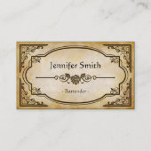 Bartender - Elegant Antiek Visitekaartje (Voorkant)