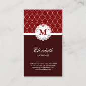 Bartender Elegant Brown Lace Pattern Visitekaartje (Achterkant)