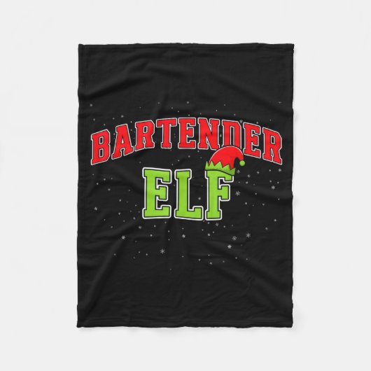 Bartender Elf Christmas Family Matching Group Xmas Fleece Deken (Voorkant)