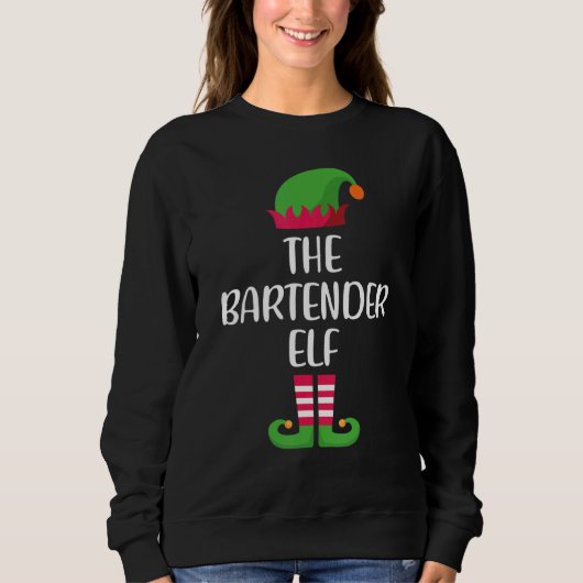 Bartender Elf Family Matching Group Christmas Paja Trui (Voorkant)