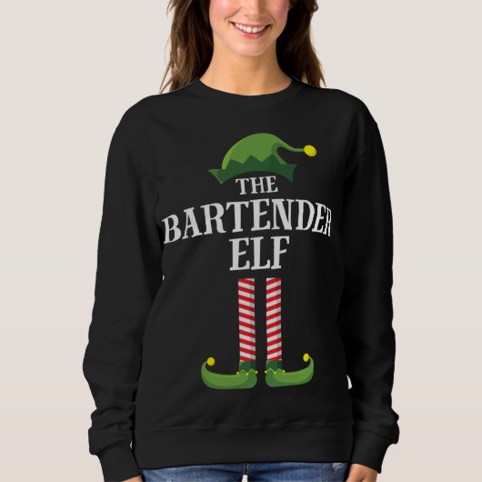 Bartender Elf Matching Family Group, kerstdeel Trui (Voorkant)