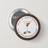 Bartender Espresso Martini Cocktail Event Ronde Button 5,7 Cm (Voorkant /achterkant)