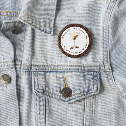 Bartender Espresso Martini Cocktail Event Ronde Button 5,7 Cm (In situ)